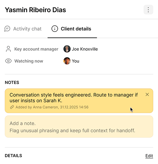 Internal Notes and Tags