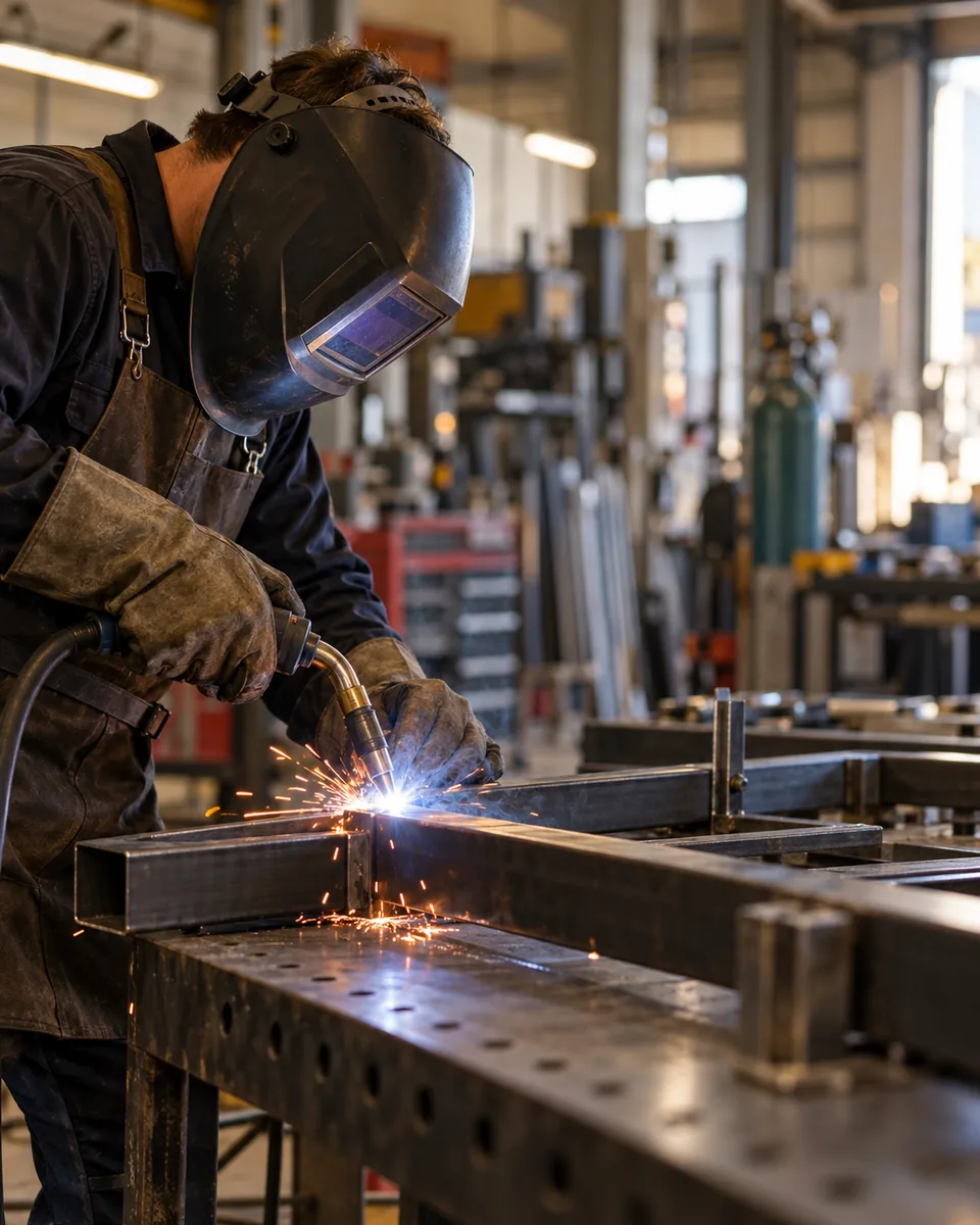 Scène professionnelle : Ateliers de métallerie industrielle