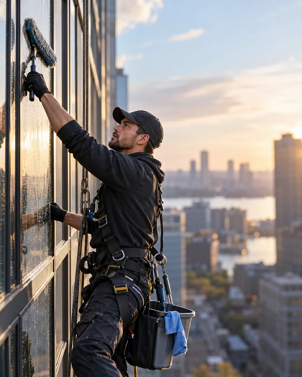 Professional scene: Commercial window cleaning firms
